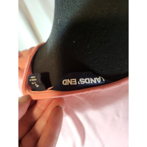 Lands End Dress Small Pink Tie Dye Stretch Pima Faux Wrap Beach - Picture 6 of 6